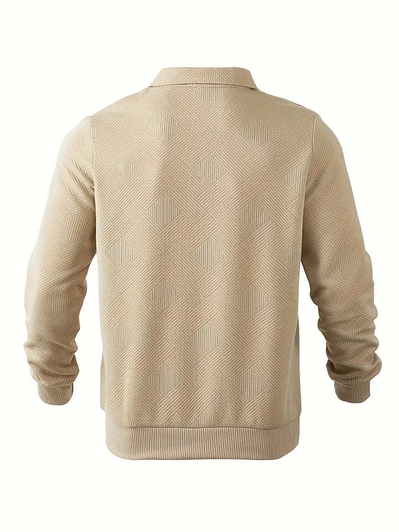 Mode Pure | Pull Vintage à Zip avec Design Géométrique